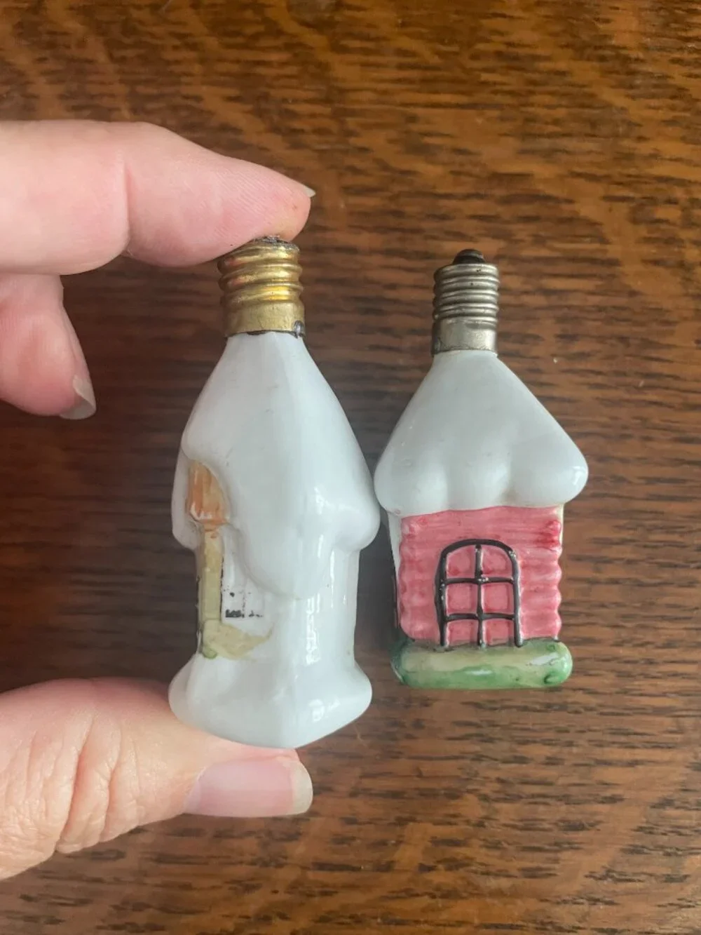 Figural Milk Glass Christmas Lights Replacement Bulb House Snow